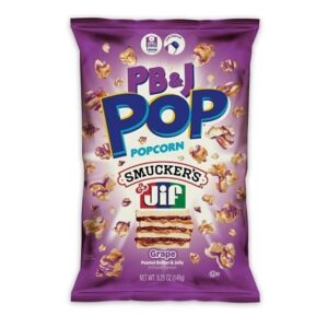 Candy Pop JIF Peanut Butter & Smucker's Grape Jelly Popcorn 5.25oz 12ct